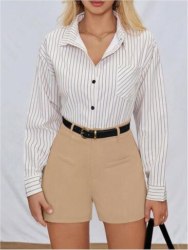 WDIRARA Women's Summer Dressy High Waisted Shorts Wide Leg Comfy Work Casual Shorts in Saudi Arabia
