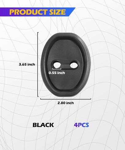 4PCS Car Door Lock Cover,Car Accessories Silicone Silent Car Door Slam Stopper,Universal Self-Adhesive Automotive Decorations&Protects Protector Cover for Cars,Suitable for Most Vehicle (Black) in Saudi Arabia