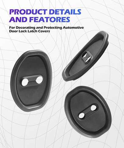 4PCS Car Door Lock Cover,Car Accessories Silicone Silent Car Door Slam Stopper,Universal Self-Adhesive Automotive Decorations&Protects Protector Cover for Cars,Suitable for Most Vehicle (Black) in Saudi Arabia