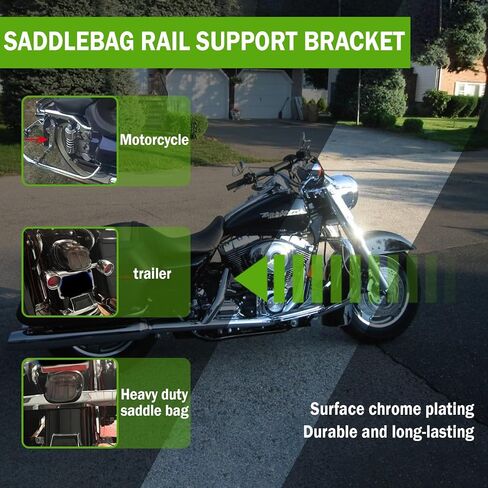قوس دعم السكك الحديدية SaddleBag متوافق مع Harley Touring ، Glide Street ، Road King ، Electra Glide FLT ، FLHT ، FLHR ، FLTR ، FLHX 1985-2008 ، يحل محل 90718-79C 90720-79C (مع البراغي) in Kuwait