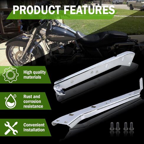 قوس دعم السكك الحديدية SaddleBag متوافق مع Harley Touring ، Glide Street ، Road King ، Electra Glide FLT ، FLHT ، FLHR ، FLTR ، FLHX 1985-2008 ، يحل محل 90718-79C 90720-79C (مع البراغي) in Kuwait