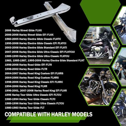 قوس دعم السكك الحديدية SaddleBag متوافق مع Harley Touring ، Glide Street ، Road King ، Electra Glide FLT ، FLHT ، FLHR ، FLTR ، FLHX 1985-2008 ، يحل محل 90718-79C 90720-79C (مع البراغي) in Kuwait