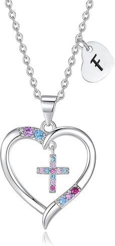 Cross Necklace for Girl Daughter Baptism First Communion Confirmation Graduation Gifts for Daughter in Kuwait