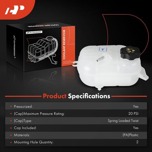 A-Premium Engine Coolant Overflow Recovery Reservoir Tank [with Cap] Compatible with Dodge Dart 2013 2014 2015 2016 - Front Side in Saudi Arabia