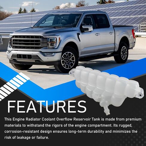 Engine Radiator Coolant Overflow Reservoir Tank With Cap Compatible With 2015-2021 Ford F-150 2018-2021 Ford Expedition 2018-2021 Lincoln Navigator Replaces FL3Z-8A080-A 603-318 FL3Z8A080A in Saudi Arabia