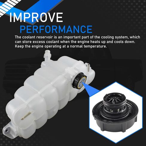 Engine Radiator Coolant Overflow Reservoir Tank With Cap Compatible With 2015-2021 Ford F-150 2018-2021 Ford Expedition 2018-2021 Lincoln Navigator Replaces FL3Z-8A080-A 603-318 FL3Z8A080A in Saudi Arabia