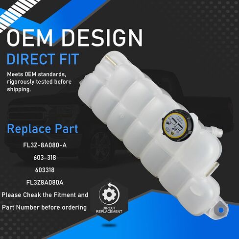 Engine Radiator Coolant Overflow Reservoir Tank With Cap Compatible With 2015-2021 Ford F-150 2018-2021 Ford Expedition 2018-2021 Lincoln Navigator Replaces FL3Z-8A080-A 603-318 FL3Z8A080A in Saudi Arabia