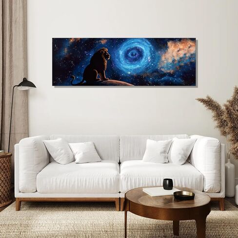 1PC Lion Planet Canvas Art, Wall Decor for Living Room & Bedroom, 30 * 90cm/12 * 36 inches Unframed in Saudi Arabia