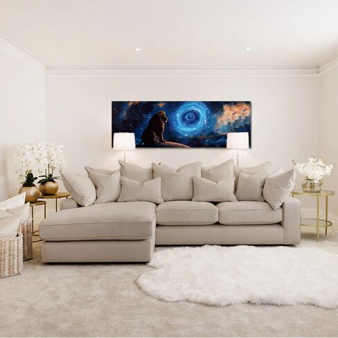 1PC Lion Planet Canvas Art, Wall Decor for Living Room & Bedroom, 30 * 90cm/12 * 36 inches Unframed in Saudi Arabia