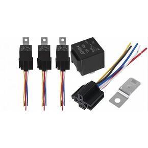 JD1914 12V 40A Automotive Relay Kit, 5-Pin SPDT with Wire Harness, Heavy Duty 12/16 AWG Copper Wires, 5-pin Relay Connector, for Cars and Trucks，Motorcycles, and Ships (2-Pack) in Kuwait