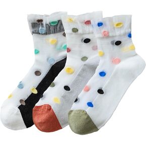 Benefeet Sox Womens Sheer Mesh Crew Socks Girls Cute Lace Nylon Transparent Ultrathin Novelty See Through Ankle Socks in Kuwait