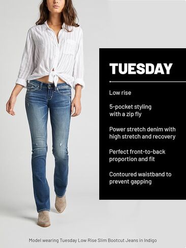 Silver Jeans Co. Women's Tuesday Low Rise Slim Bootcut Jeans in Saudi Arabia