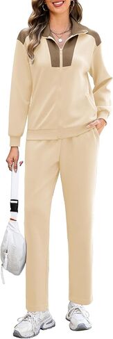 Totatuit Sweatuits للنساء 2 قطعة صالة الملابس Sweatshirt واسعة الساق sweatpant مجموعة المطابقة in Kuwait