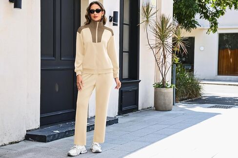 Totatuit Sweatuits للنساء 2 قطعة صالة الملابس Sweatshirt واسعة الساق sweatpant مجموعة المطابقة in Kuwait