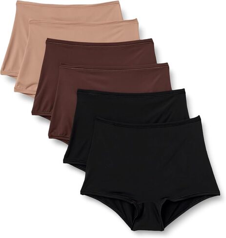 Amazon Essentials Women's Microfiber Boyshort, Pack of 6 in Saudi Arabia