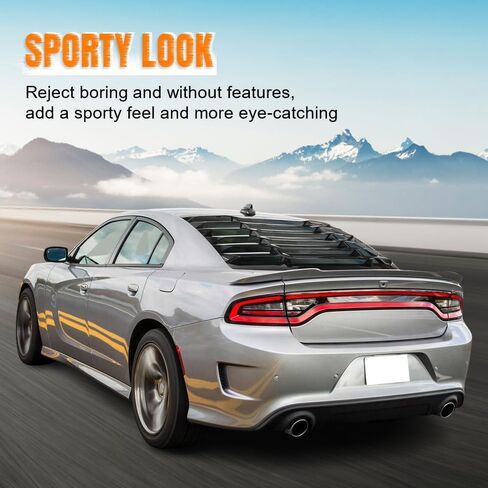 Rear Window Louver, Compatible with 2008-2023 Dodge Challenger, Plastic Gloss Black V2 Style Back Window Windshield Sun Shade Cover Vent in Saudi Arabia