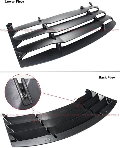 2-Piece Style Unpainted Matte Black Rear Glass Window Windshield Louver Cover Compatible with 2011-2024 Dodge Charger R/T SRT Hellcat 4 Door Sedan in Saudi Arabia