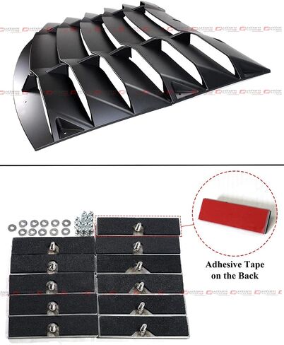 2-Piece Style Unpainted Matte Black Rear Glass Window Windshield Louver Cover Compatible with 2011-2024 Dodge Charger R/T SRT Hellcat 4 Door Sedan in Saudi Arabia