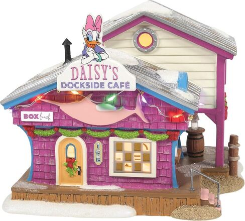 Department 56 Disney Village Daisy Duck Dockside Cafe Limited Edition Lit Building, 5.91 Inch, Multicolor in Saudi Arabia
