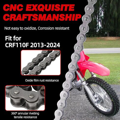 420 Motorcycle Chain 90 Links for CRF110F CRF 110 2013-2024 Standard Roller X-Ring Chain Dirt Pit Bike in Saudi Arabia