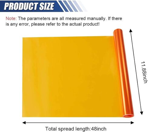 11.88×48 Inches Car Headlight Tint Film, Self Adhesive Vinyl Wrap Protector Film, Cuttable Car Tint Sticker, Auto Modification Cover for Headlight, Taillight, Fog & Brake Light (Red) in Saudi Arabia