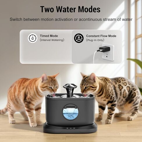 نافورة مياه للقطط من بيتليبو، موزع مياه للكلاب، نافورة مياه للحيوانات الأليفة سعة 3 لتر/100 أونصة، نافورة للقطط مع ضوء تنبيه لنقص المياه، نافورة صنبور معدنية للحيوانات الأليفة المتعددة، خالية من مادة BPA، سهلة التنظيف (أبيض) in Kuwait