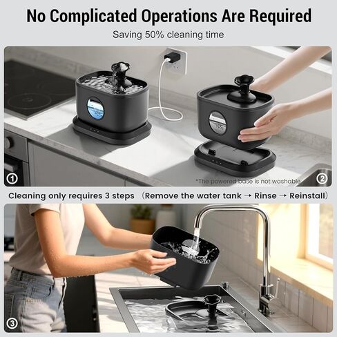 نافورة مياه للقطط من بيتليبو، موزع مياه للكلاب، نافورة مياه للحيوانات الأليفة سعة 3 لتر/100 أونصة، نافورة للقطط مع ضوء تنبيه لنقص المياه، نافورة صنبور معدنية للحيوانات الأليفة المتعددة، خالية من مادة BPA، سهلة التنظيف (أبيض) in Kuwait