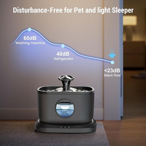 نافورة مياه للقطط من بيتليبو، موزع مياه للكلاب، نافورة مياه للحيوانات الأليفة سعة 3 لتر/100 أونصة، نافورة للقطط مع ضوء تنبيه لنقص المياه، نافورة صنبور معدنية للحيوانات الأليفة المتعددة، خالية من مادة BPA، سهلة التنظيف (أبيض) in Kuwait