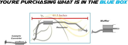 Exhaust Resonator Pipe Compatible for 2007-2008 Honda Fit 1.5L | Stainless Steel | Northeastern Exhaust | Free Gaskets, Hangers, Clamp and Bolt Kit Included | Automotive Replacement Part in Saudi Arabia