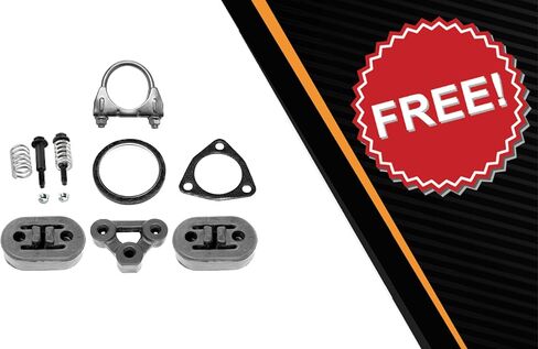 Exhaust Resonator Pipe Compatible for 2007-2008 Honda Fit 1.5L | Stainless Steel | Northeastern Exhaust | Free Gaskets, Hangers, Clamp and Bolt Kit Included | Automotive Replacement Part in Saudi Arabia