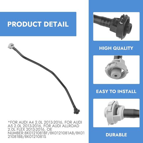 Coolant Radiator Overflow Hose for Audi A4 A5 2.0L (2009-2018) - OEM 8K0121081BF / 8K0121081AB / 8K0121081BB / 8K0121081S - Replacement Coolant Reservoir Hose - Durable Fit (1-Pack) in Saudi Arabia
