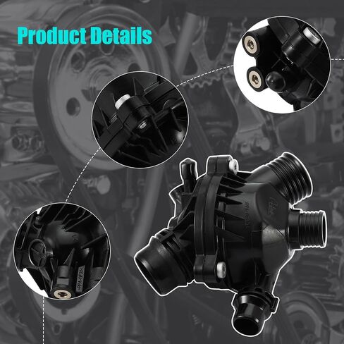11537549476 Engine Coolant Thermostat Housing Assembly (2.5L 3.0L L6) For BMW E90 E92 E60 E83 128i 323i 325i 328i 330i 335i 525i 528i x3 Z4 in Saudi Arabia