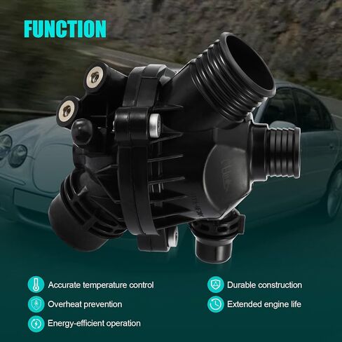 11537549476 Engine Coolant Thermostat Housing Assembly (2.5L 3.0L L6) For BMW E90 E92 E60 E83 128i 323i 325i 328i 330i 335i 525i 528i x3 Z4 in Saudi Arabia