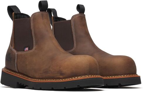 Thorogood American Heritage-Chelsea Men's Boots ، Toe Safety Toe ، Flain Toe ، نعل Poron Cushion ، EH المركب ، مقاوم للزيت/الزيت in Saudi Arabia