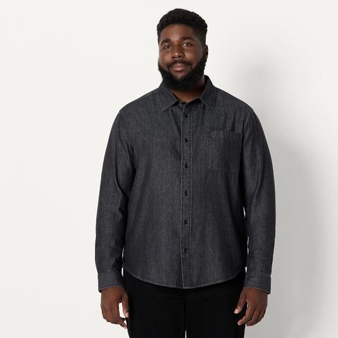 Amazon Essentials Men's Regular-Fit Long-Sleeve Button-Down Denim Shirt in Saudi Arabia