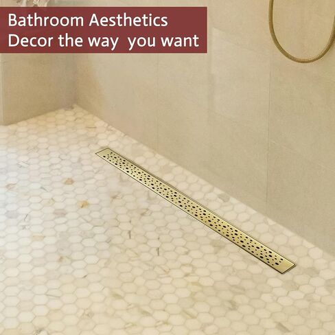 24 Inch Linear Shower Drain, Brushed Nickel Shower Drain,Removable Grate, 304 Stainless Steel, Easy to Install and Clean for Bathrooms (Drain Base Not Included), LSD-19A-24S in Saudi Arabia