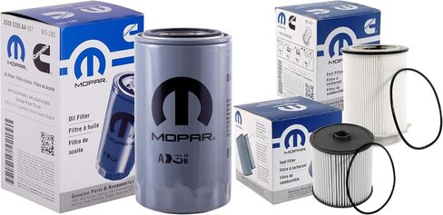 Mopar Genuine OEM Filters Bundle, Dodge Ram 6.7L Cummins Diesel Filter set; Fuel/Water Separator Filter Kit, Fuel Filter & Engine Oil Filter. Fits 2020-2024 Ram 2500 and 3500 in Saudi Arabia
