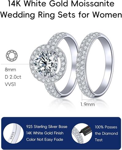 KSTYLE TOTAL 3-4CT CENTER Stone 1/2/3CT MOISSANITE GDEET RINGS للنساء (D Color-VVS1 | Emerald/Round Cut) in Kuwait