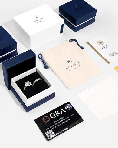 KSTYLE TOTAL 3-4CT CENTER Stone 1/2/3CT MOISSANITE GDEET RINGS للنساء (D Color-VVS1 | Emerald/Round Cut) in Kuwait