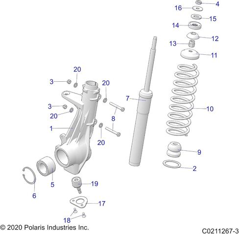Polaris Ranger Hubstrut Assembly, Right, 4 x 4, Genuine OEM Part 1822826, Qty 1 in Saudi Arabia