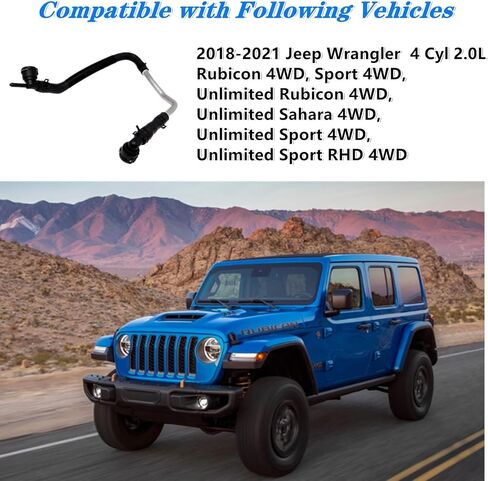 HVAC Heater Hose Kit for 2018-2024 Jeep Wrangler 2.0L, Heater Supply Pipe and Tube Replacement, Replaces 68280784AB in Saudi Arabia