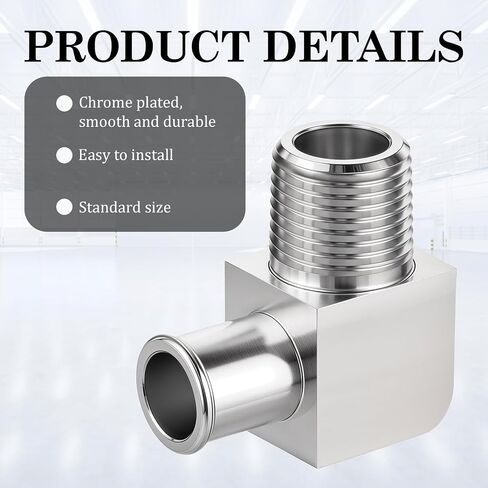 Heater Hose Fitting Aluminum Alloy Heater Hose Connector 90 Degree 1/2in NPT to 5/8in Hoses Barb Adapeter in Saudi Arabia