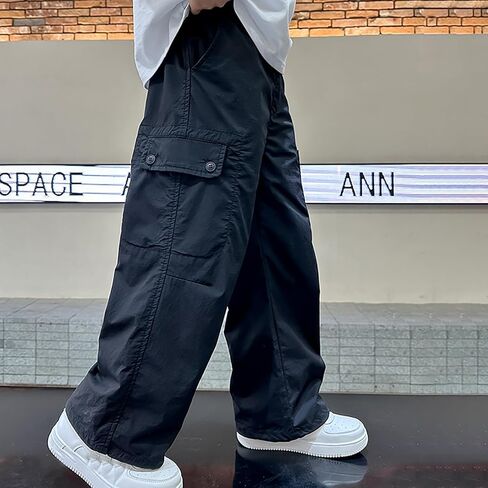 Boys Cargo Joggers Pants Trendy Comfy Trousers Casual Baggy Sweatpants Athletic Stretchy Sweatpants with Pockets in Saudi Arabia