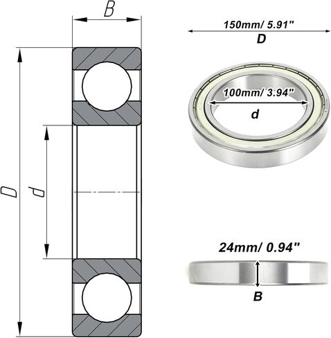 ACROPIX 6213ZZ & Deep Groove Ball Bearings P0 65x120x23mm Lubricated Bearings Double Metal Seal Silver Tone Scooter Skateboard Wheel in Saudi Arabia