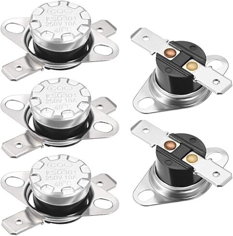 uxcell KSD301 Thermostat 45°C/113°F 10A Normally Open N.O Adjust Snap Disc Temperature Switch 2pcs in Saudi Arabia