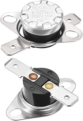 uxcell KSD301 Thermostat 45°C/113°F 10A Normally Open N.O Adjust Snap Disc Temperature Switch 2pcs in Saudi Arabia