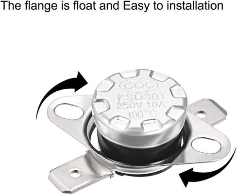 uxcell KSD301 Thermostat 45°C/113°F 10A Normally Open N.O Adjust Snap Disc Temperature Switch 2pcs in Saudi Arabia
