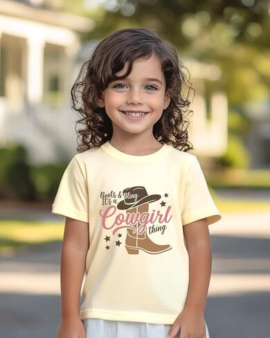 Toddler Cowgirl Shirt for Girls Western Shirts Cow Girl Clothes Horse Graphic Tee Short Sleeve Cotton Summer Outfit 2-8 Years in Saudi Arabia