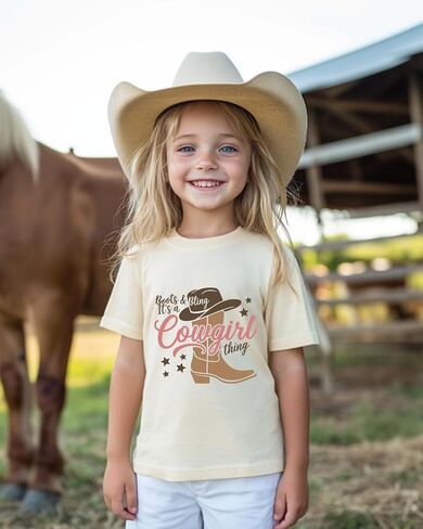 Toddler Cowgirl Shirt for Girls Western Shirts Cow Girl Clothes Horse Graphic Tee Short Sleeve Cotton Summer Outfit 2-8 Years in Saudi Arabia