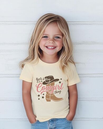Toddler Cowgirl Shirt for Girls Western Shirts Cow Girl Clothes Horse Graphic Tee Short Sleeve Cotton Summer Outfit 2-8 Years in Saudi Arabia